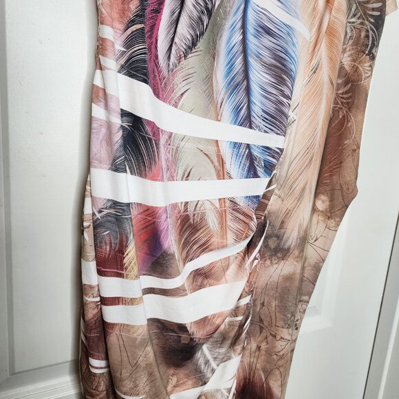 Vintage Dots one shoulder boho feather print Y2K dress size M - Picture 5 of 11